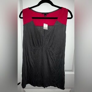 Banana Republic (NWT) XL Hot Pink & Dark Gray Sleeveless Top w Tummy Coverage